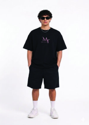 Home mt vision over noise oversized tee – black & pink streetwear